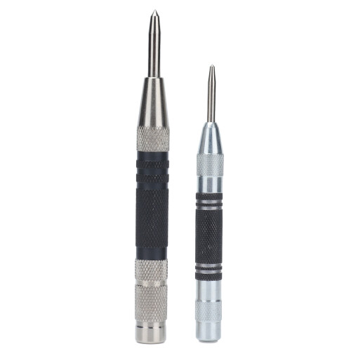 2 pezzi punzone di centraggio automatico 128/152mm 4/6mm Nero-Argento 1