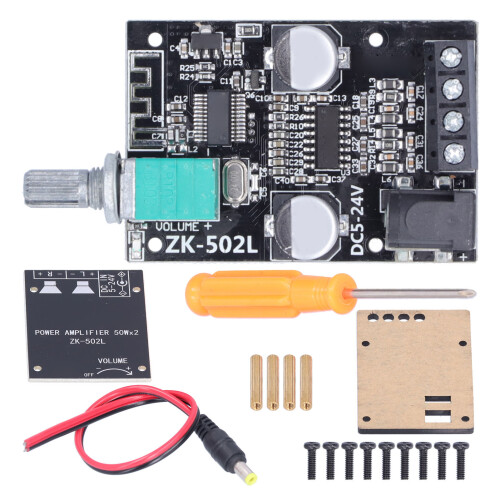 ZK?502L Module d'amplificateur audio stéréo Bluetooth 5.0 en acrylique DIY 1