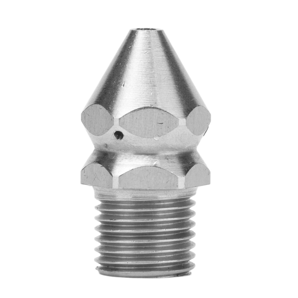 Pipe Cleaning Nozzle G1/4In Male Thread Stainless Steel Sewer Cleaning Nozzle Drain Sewer Wash Jet 4Hole 3031322161466