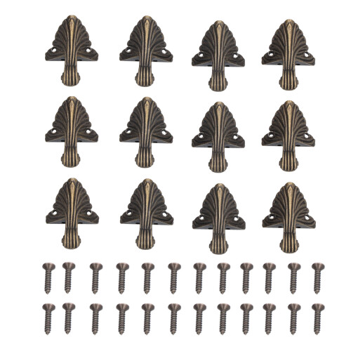 12 pièces de pieds pour boîte - Alliage, Bronze vert, Protège-angle 1