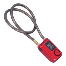 Lucchetto con allarme a password di 4 cifre, telecomando rosso, cavo da 80 cm