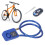 Câble antivol bleu avec alarme, code à 4 chiffres, longueur 80 cm 14