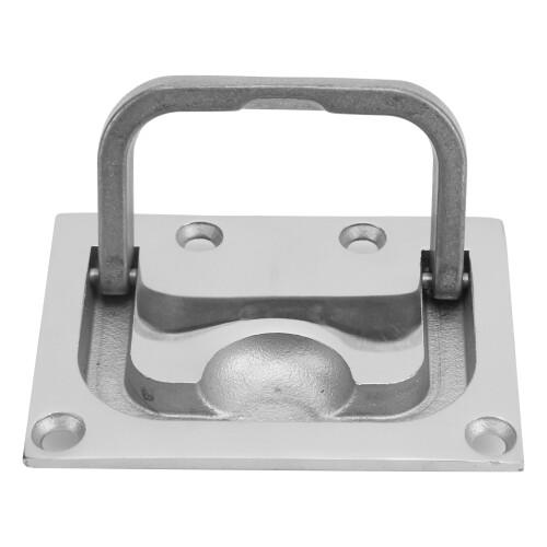 76mm Flush Pull Handle Square 316 Stainless Steel Polishing Lifting Ring for Boat Deck Hatch Cabinets 1