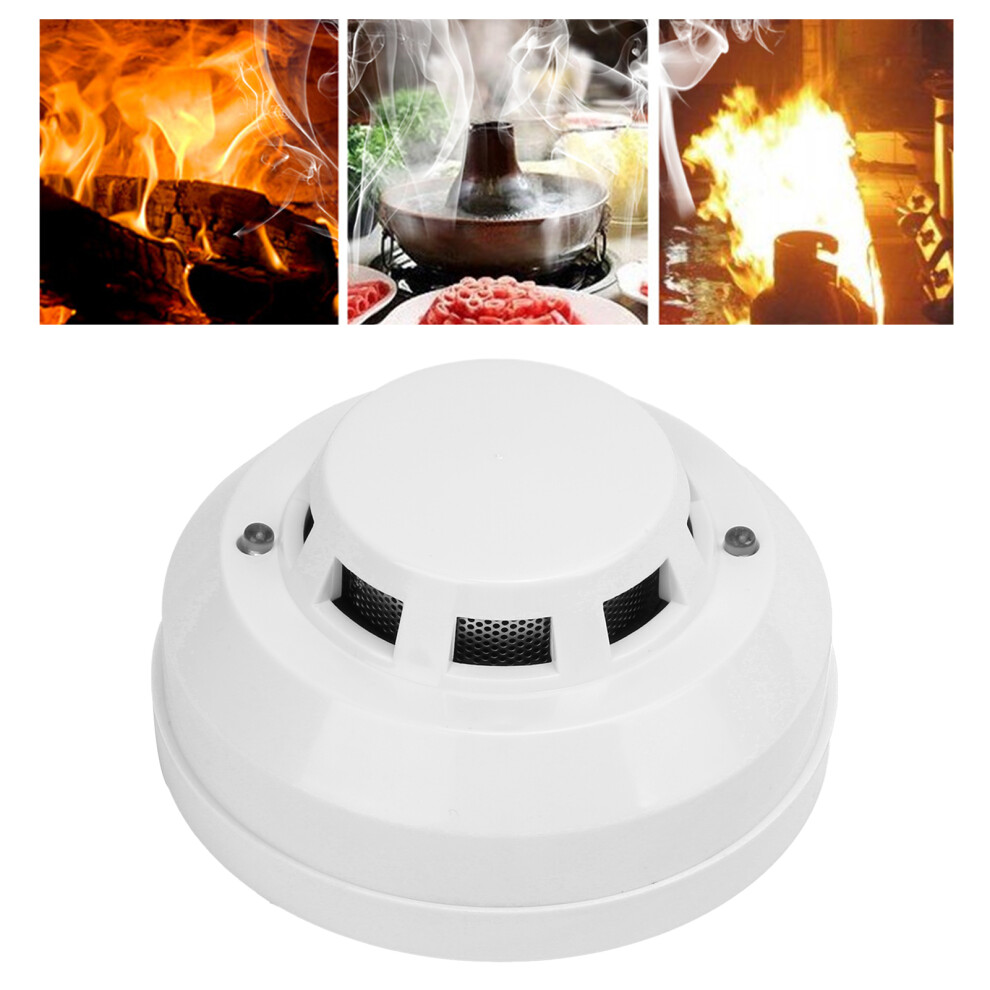 Smoke Alarm High Sensitivity Security Detector Sound Light Warning Device With Red Led Indicator 4671322165423