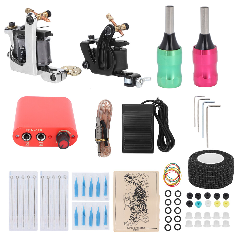 Professional Tattoo Machine Kit Liner Shader Tattoo Machine Needle Tip Grommet Tattoo Accessories for Beginners 90â265VUS Plug