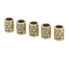 Set di 5 perline per barba in argento antico, accessori per barba da uomo, gioielli