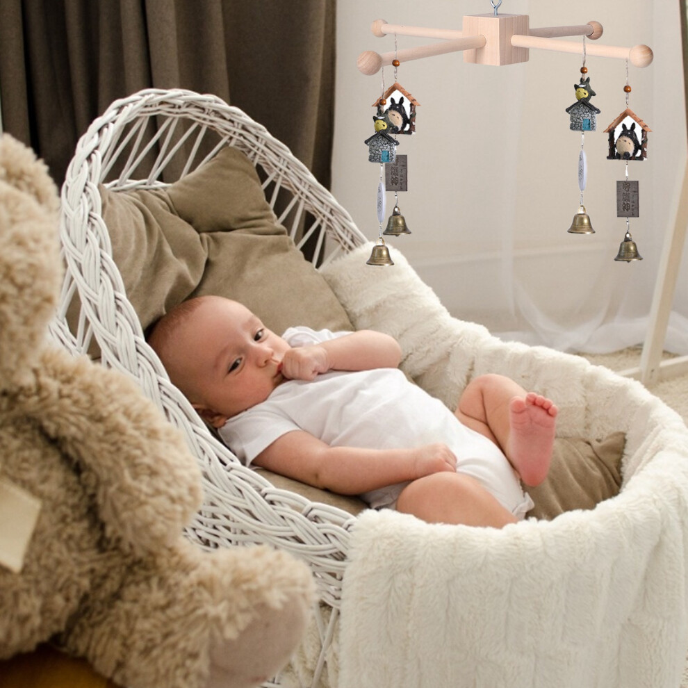 Wooden Wind Chime Safe Nontoxic Eco Friendly Attention Cultivation Baby Crib Mobile