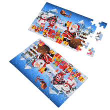 Puzzle de Noël en pièces type neige 22,5  14 cm papier