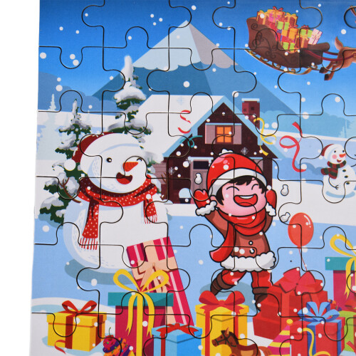 Puzzle de Noël en pièces type neige 22,5  14 cm papier 2