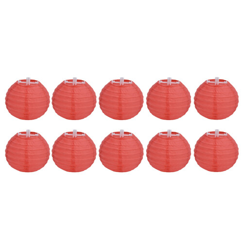 Lanternes en papier rouges rondes de 4 pouces, 100 g, décoratives 1