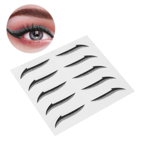 Autocollant d'eyeliner argent scintillant - auto-adhésif