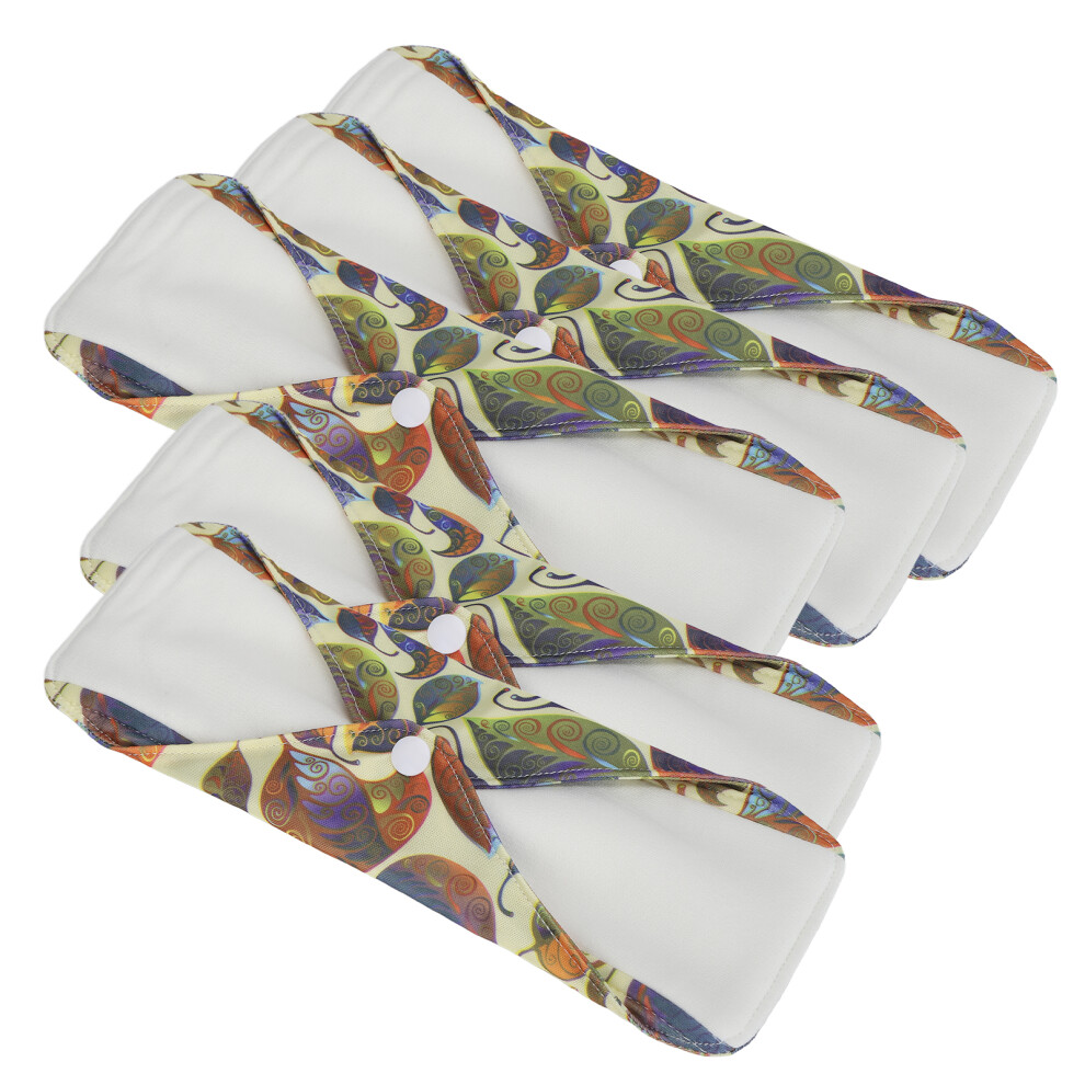 5pcs Washable Menstrual Pads Breathable Pure Cotton Resuable Sanitary Towels Menstrual Absorbent Pads