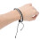 4 pezzi di bracciali intrecciati da uomo regolabili neri 3