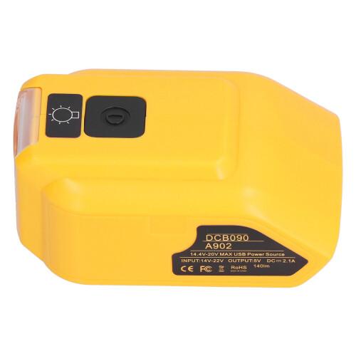 DCB090 Chargeur 14-22 V, 5 V 2,1 A / 12 V 2 A, Jaune 1