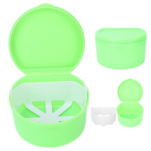 Boîte portable verte pour prothèses dentaires, format voyage