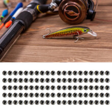 Œil de leurre argenté en résine époxy, en forme de goutte d'eau, 5 mm, pack de 100 pièces