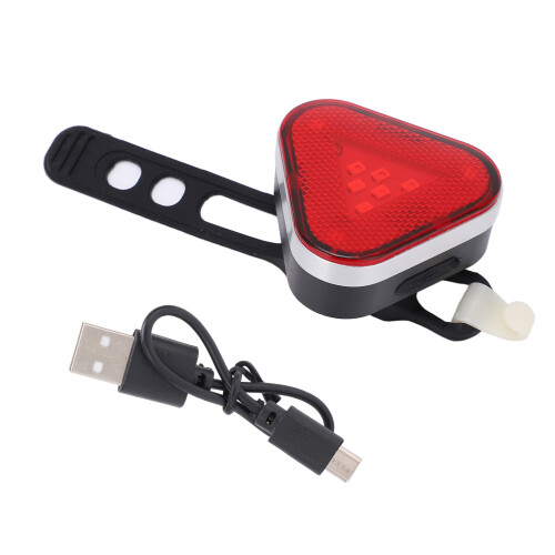 Bike Tail Light Rechargeable Waterproof Bicycle Triangular Warning Tail Lamp with 4 Flashing Modes 1