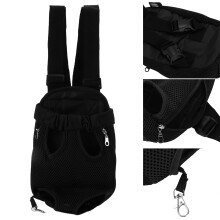 Pet Chest Backpack Breathable Portable Pet Front Cat Dog Carrier Backpack for Hiking Travel Bike MotorcycleBlack S