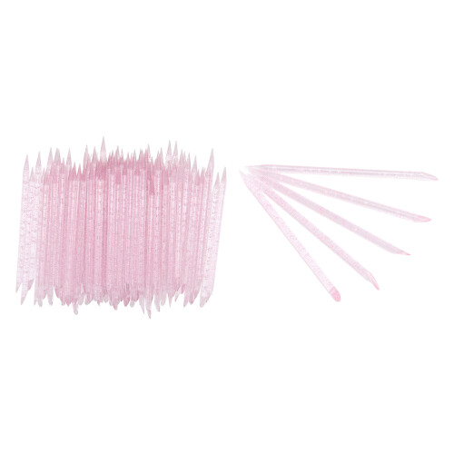 100 pièces de bâtonnets pousse-cuticule jetables roses à double pointe pour manucure et pédicure 1
