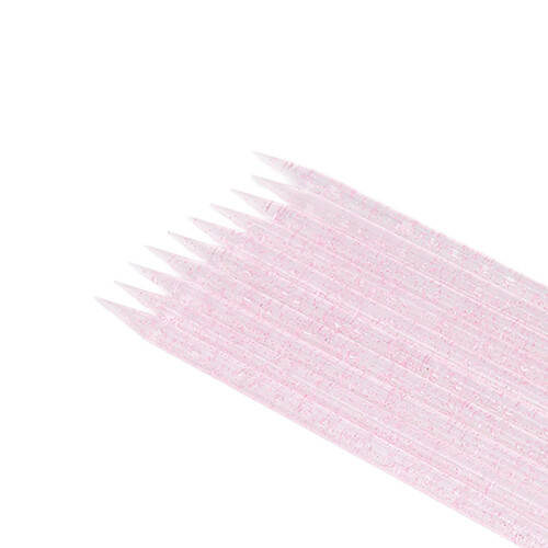 100 pièces de bâtonnets pousse-cuticule jetables roses à double pointe pour manucure et pédicure 2