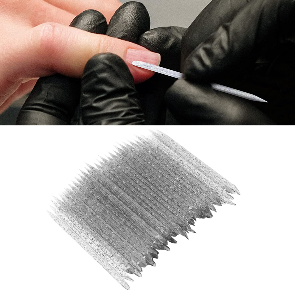 100pcs Nail Care Cuticle Pusher Dead Skin Removal Manicure Pedicure Cuticle Cleaning SticksBlack