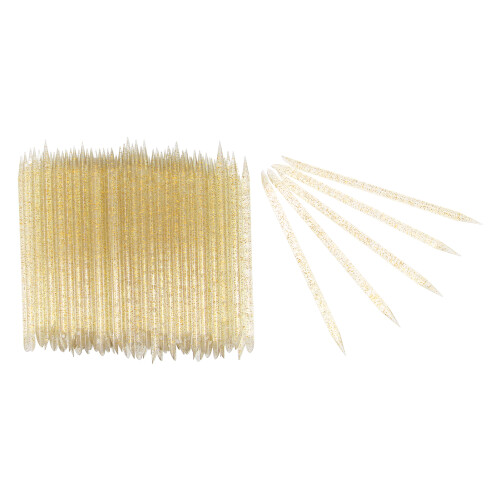 100 pièces Pousse-cuticule pour ongles 9,5  0,4 cm Jaune 1