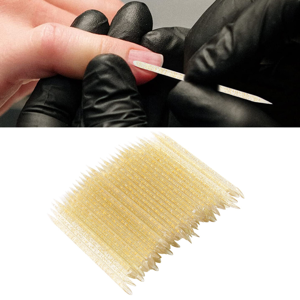 100pcs Nail Care Cuticle Pusher Dead Skin Removal Manicure Pedicure Cuticle Cleaning SticksYellow