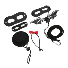 Imbracatura e guinzaglio per rettili taglia L - Set nero/rosso di cappelli