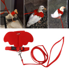 Imbracatura per uccelli con cinturino toracico regolabile & guinzaglio per anatre rossa M