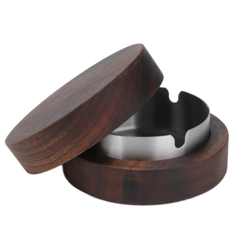 Portacenere compatto con coperchio, argento, 210 g, 10,4 x 4,5 cm 1