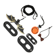 Set guinzaglio e imbracatura per lucertola, arancione, con cappello da 5 cm e fiocco da 5 cm
