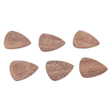 6 pezzi di plettri in legno per chitarra con incavo per pollice, noce