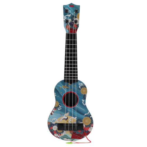 Mini ukulele di plastica 43x14cm blu giocattolo 1