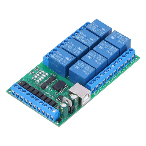 UD74B08 Scudo relè USB a 8 canali 12 V CC, 10 A 1