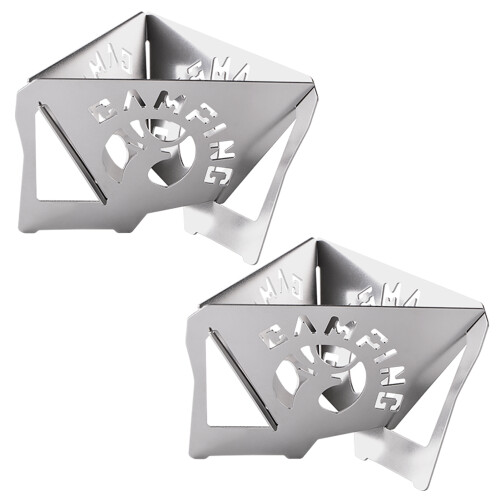 2 pièces de dripper à café pliable, acier inoxydable 304, argent 2