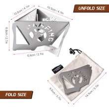 2 pièces de dripper à café pliable, acier inoxydable 304, argent