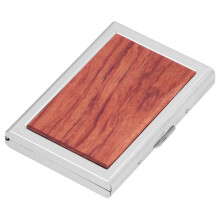 Portacarte in palissandro 9.5x7x1.5 cm acciaio inox + legno