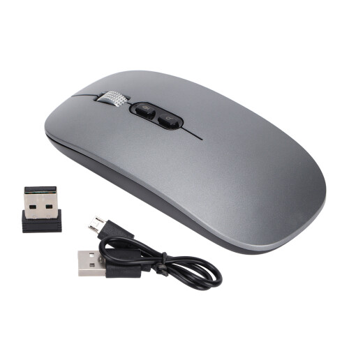 Mouse wireless AI grigio da 1600 DPI, 500 mAh, raggio di 10 m 1