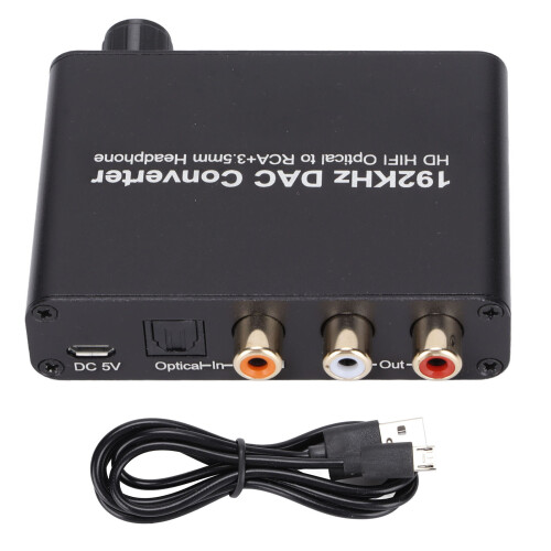 192 kHz DAC ARC Optique/Coaxial 2,2 V Noir Compact 1