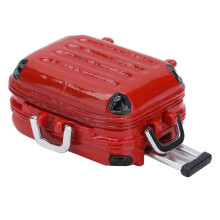 Accessoires de poupée Mini mallette rigide de voyage 12 cm rouge mignonne pour maison de poupée jouet
