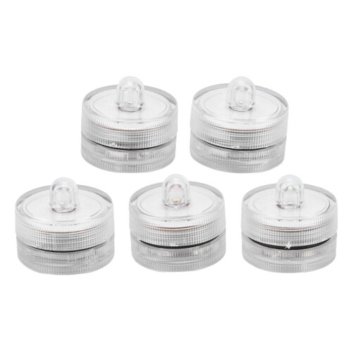 5 pezzi luci da tè colorate subacquee da 2,9 cm CR2032 240 mAh 1