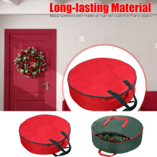 Sac de rangement pour couronne de Noël avec poignées renforcées, résistant à l'humidité et fermeture éclair double