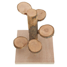Hamster escalade et rotation 15x15x19cm bois de pommier