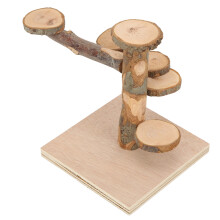 Support de terrain de jeu pour hamster - Plateforme en bois avec échelle rotative pour petits animaux