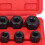 11 pièces, jeu d'extracteurs de vis, noir, 9-19 mm 10