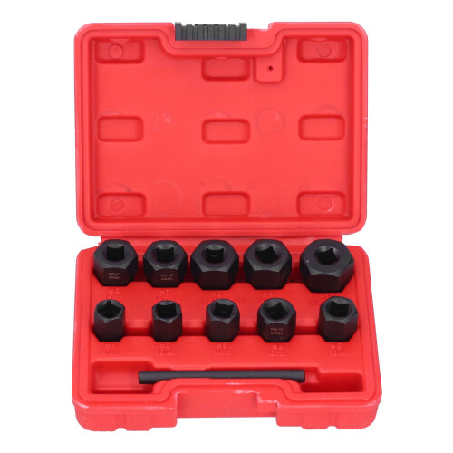 11 pièces, jeu d'extracteurs de vis, noir, 9-19 mm 1