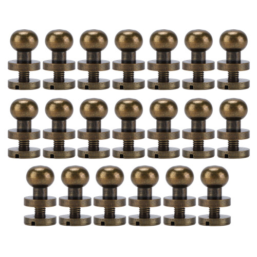 20 set di rivetti in ottone 8x7mm bronzo per valigie e borse 1