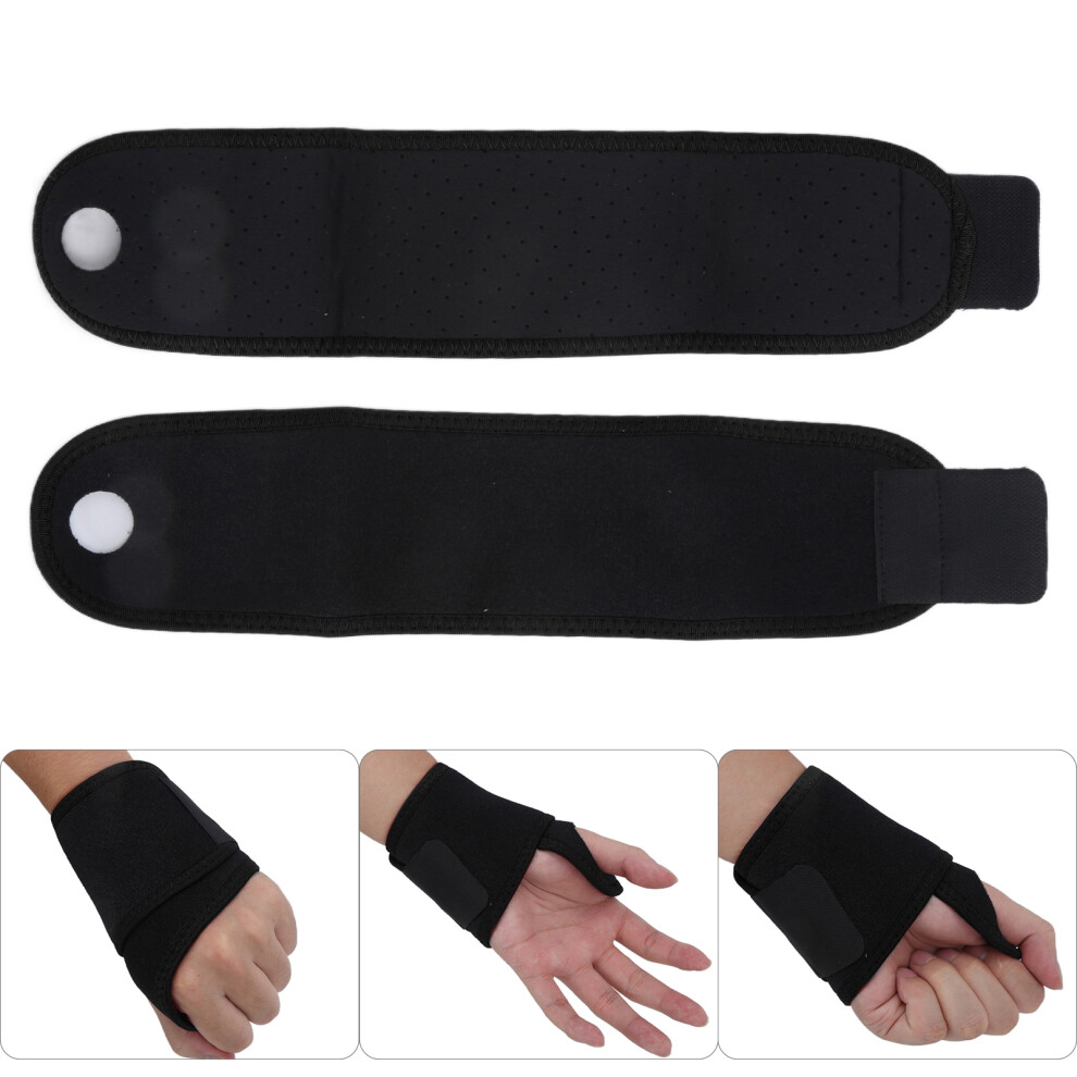 2pcs Wrist Support Brace Hook and Loop Adjustable Wrist Strap Reversible Wrist Brace(Matte Black Glossy Black )