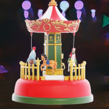 Scatola musicale natalizia luminosa mini carosello ruota panoramica con animazione regalo