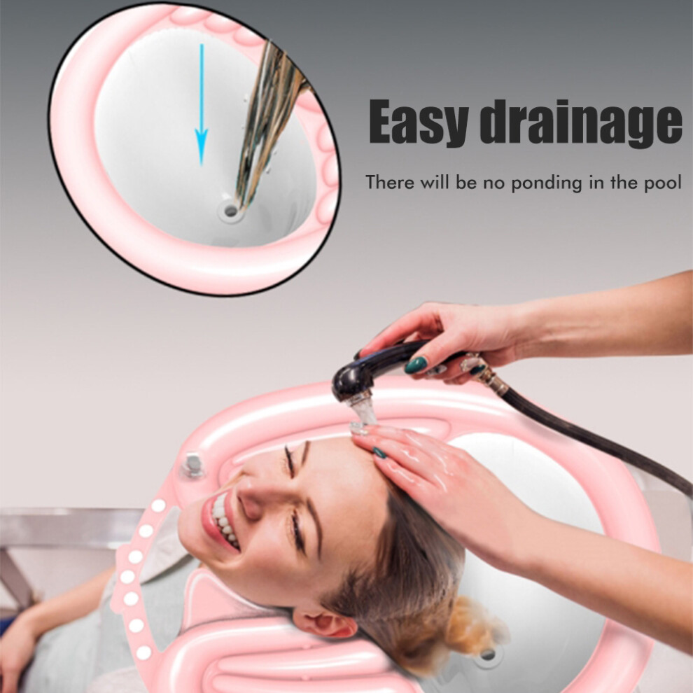 Portable Inflatable Hair Wash Basin Built-in Inflatable Headrest Head up Hair Shampoo Basin Foldable Shampoo Bowl for the Elderly and Pregn